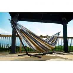 Vivere Combo - Double Desert Moon Hammock with Stand - 9-ft