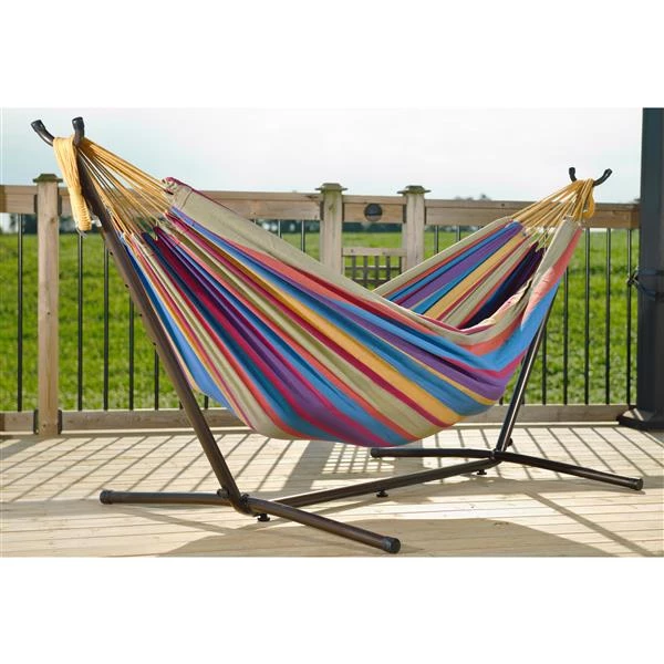 Vivere Combo - Double Tropical Hammock with Stand - 9-ft 3 Vivere Combo - Double Tropical Hammock with Stand - 9-ft