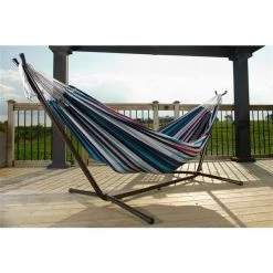 Vivere Combo - Double Denim Hammock with Stand (9ft)