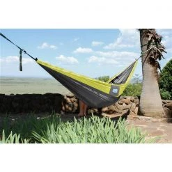 Vivere Parachute Hammock Double - Grey and Yellow - 128-in