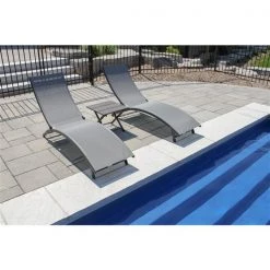 Vivere Coral Springs Lounger - Aluminum - Grey - 3pc.