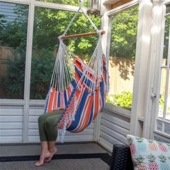 Vivere Brazilian Hammock Chair - Orange/Blue -VIVERE Sales Shop 330765532 AlternateImage2 l