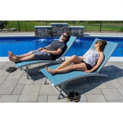 Vivere Clearwater Reclining Lounge Chair - Grey/Blue Hawaii - Set of 2 -VIVERE Sales Shop 330765541 AlternateImage2 l