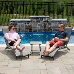 Vivere Coral Springs Reclining Lounge Chair - Black/Grey - Set of 3 -VIVERE Sales Shop 330765545 AlternateImage2 l