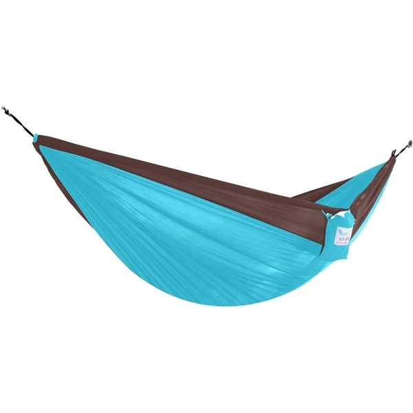 Vivere Double Parachute Hammock - Nylon - Chocolate/Turquoise 3 Vivere Double Parachute Hammock - Nylon - Chocolate/Turquoise