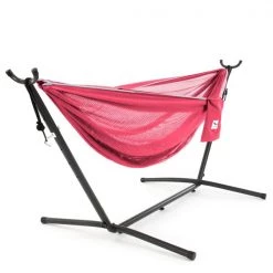 Vivere Double Mesh Hammock - Mesh - with Stand - Rose/Celeste