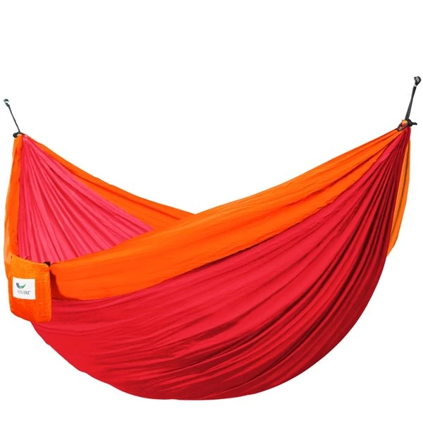 Vivere Double Parachute Hammock - Nylon - Punch/Peach 3 Vivere Double Parachute Hammock - Nylon - Punch/Peach