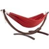 Vivere Double Sunbrella Hammock - with Solid Pine Arc Stand - Crimson -VIVERE Sales Shop 330767469 MainImage 001 l