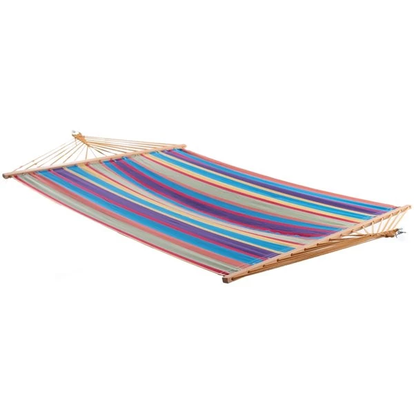 Vivere Tropical Cotton Double Hammock with Wood Spreader Bar 3 Vivere Tropical Cotton Double Hammock with Wood Spreader Bar
