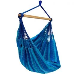 Vivere Laguna Cotton Hammock Chair with Wood Spreader Bar