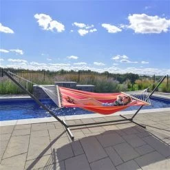 Vivere 13-ft Mimosa Cotton Hammock with Steel Stand -VIVERE Sales Shop 330951384 AlternateImage2 l