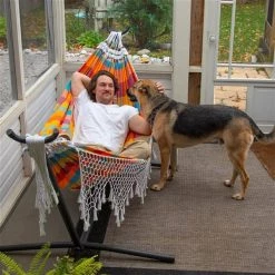 Vivere Marina 10-ft Carnival Cotton Brazilian Hammock with Stand -VIVERE Sales Shop 330951396 AlternateImage3 l