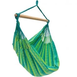 Vivere Viridis Cotton Hammock Chair with Wood Spreader Bar