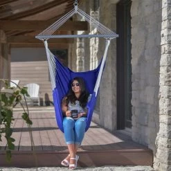 Vivere Royal Blue Polyester Hammock Chair with Pillows and Built-In Pockets -VIVERE Sales Shop 330951401 AlternateImage3 l