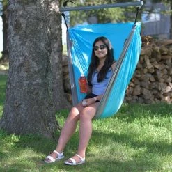 Vivere Turquoise Nylon Portable Parachute Hammock with Built-In Pockets -VIVERE Sales Shop 330951419 AlternateImage3 l