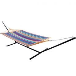 Vivere 13-ft Tropical Cotton Hammock with Steel Stand